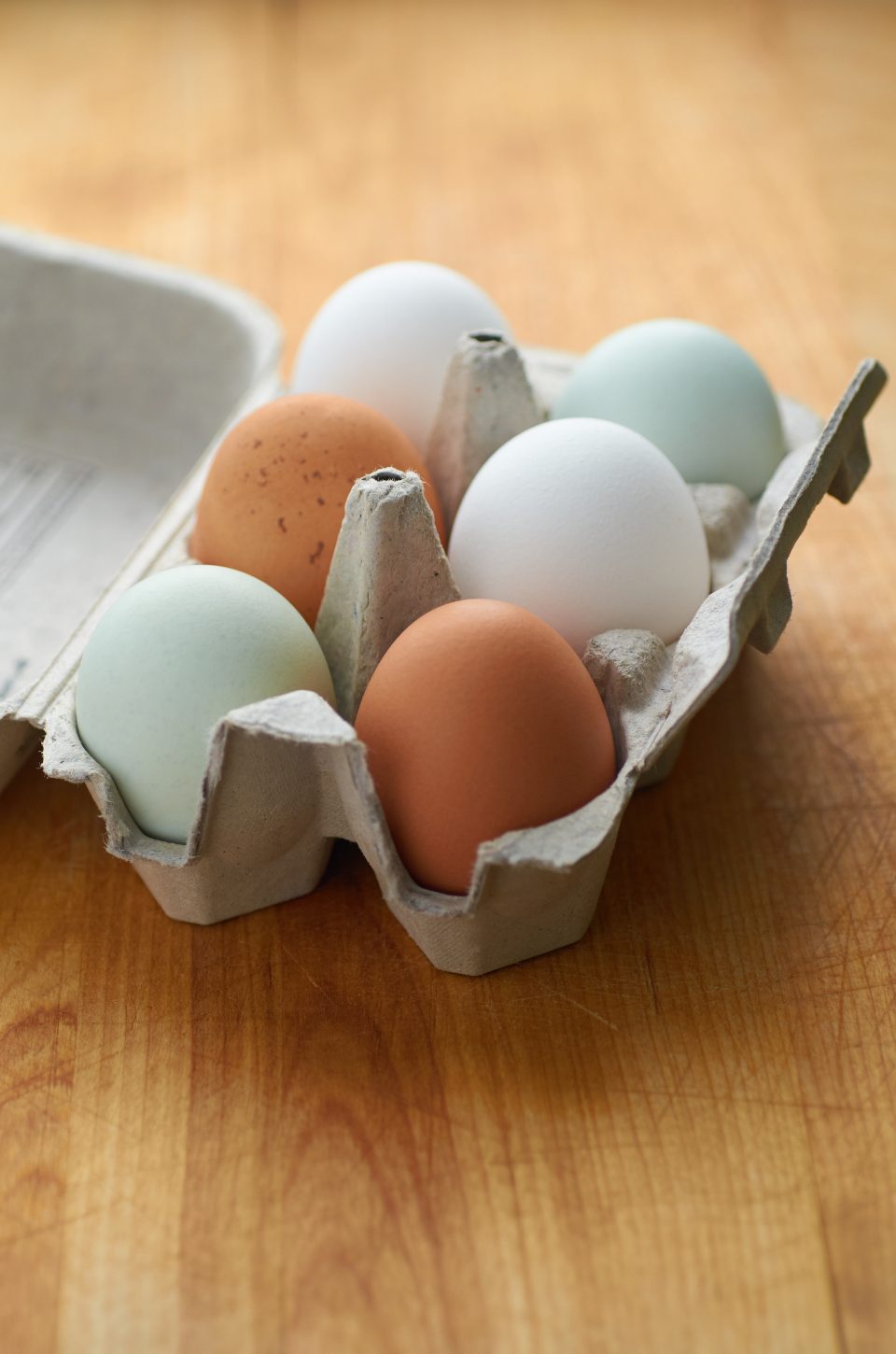 Carton of fresh eggs